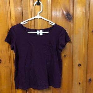 Purple short sleeved shirt